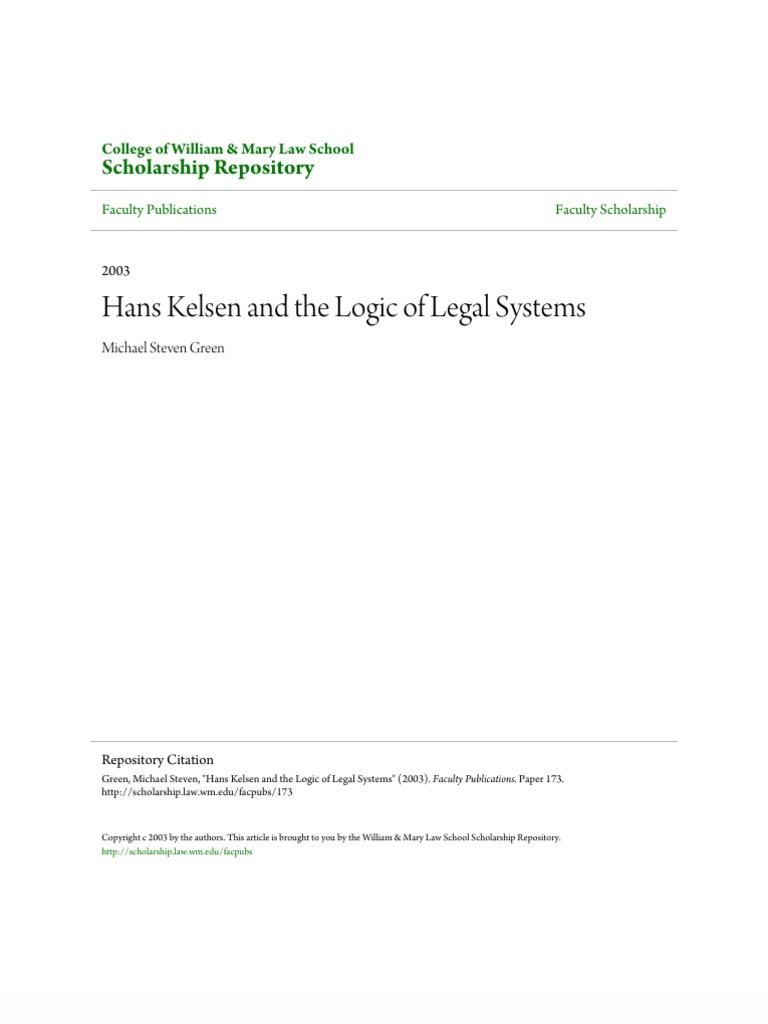 Hans Kelsen And The Logic Of Legal Systems Semantics Jurisprudence