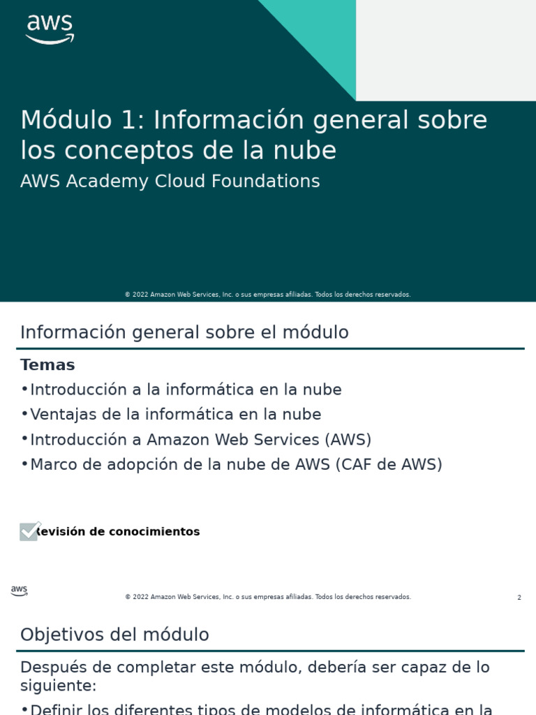 Introducción a la Informática en la Nube AWS | PDF | Servicios web de ...