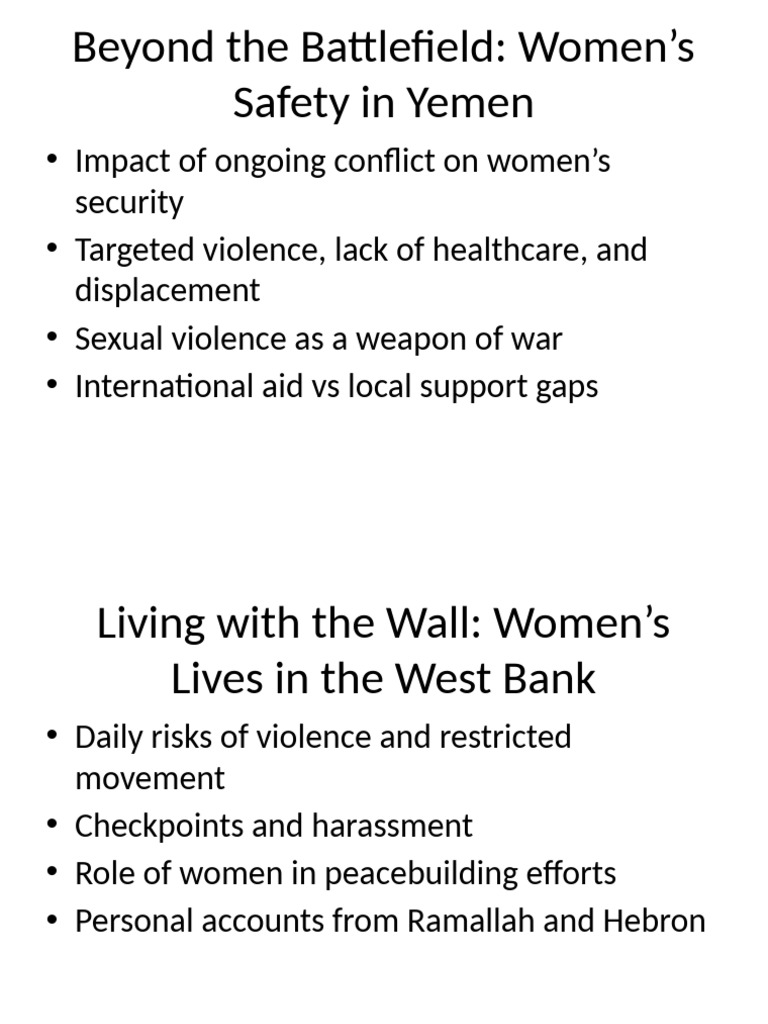 Women Safety in Conflict Zones | PDF