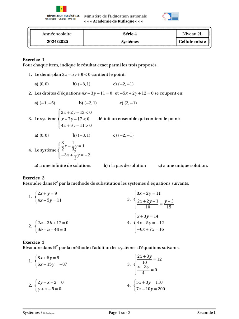 Corrigé Exercice Math Seconde | PDF | Mathématiques | Objets mathématiques