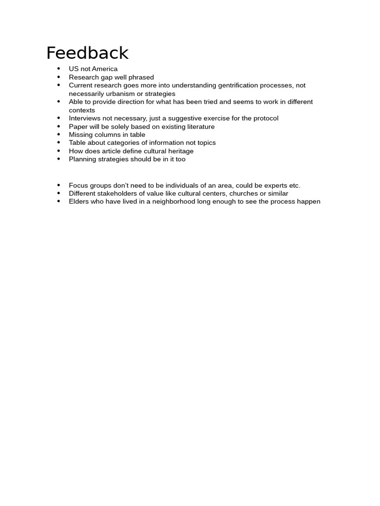 Feedback O5 | PDF