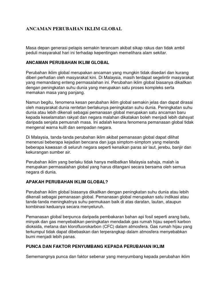 Ancaman Perubahan Iklim Global Pdf