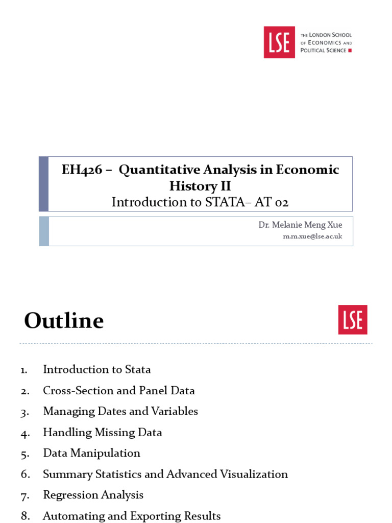 Stata Guide for Economic Data Analysis | PDF | Computer File | Errors ...