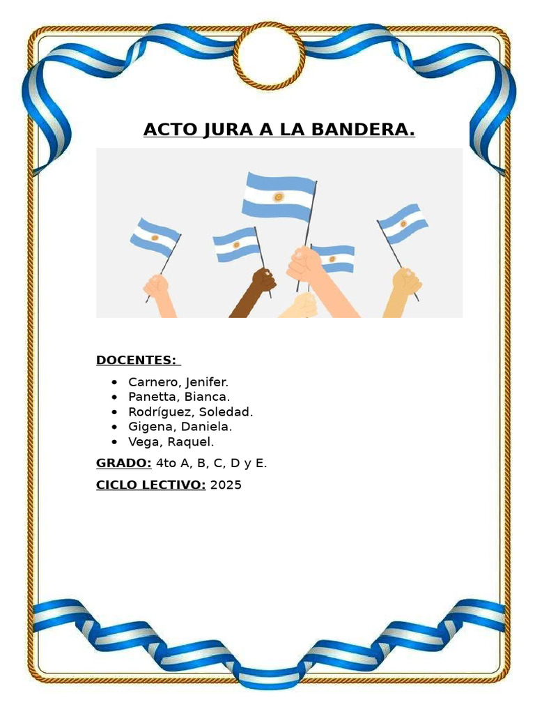 Acto de Jura a la Bandera 2025 | PDF