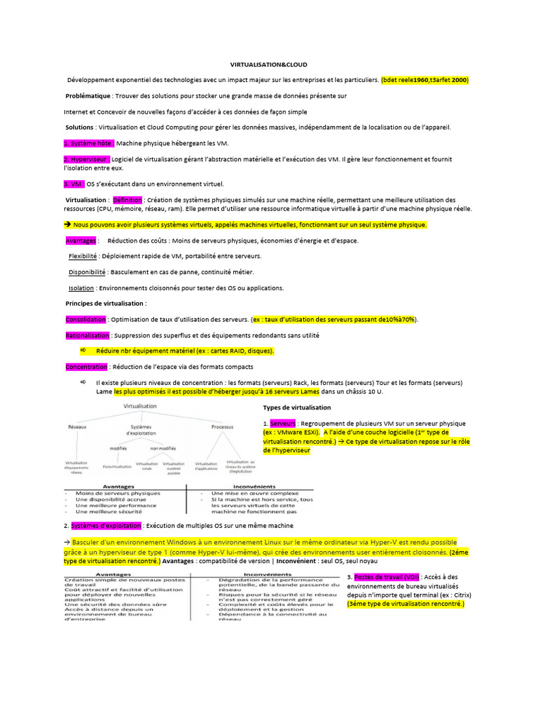 Avantages et Types de Virtualisation | PDF | Virtualisation | Machine ...