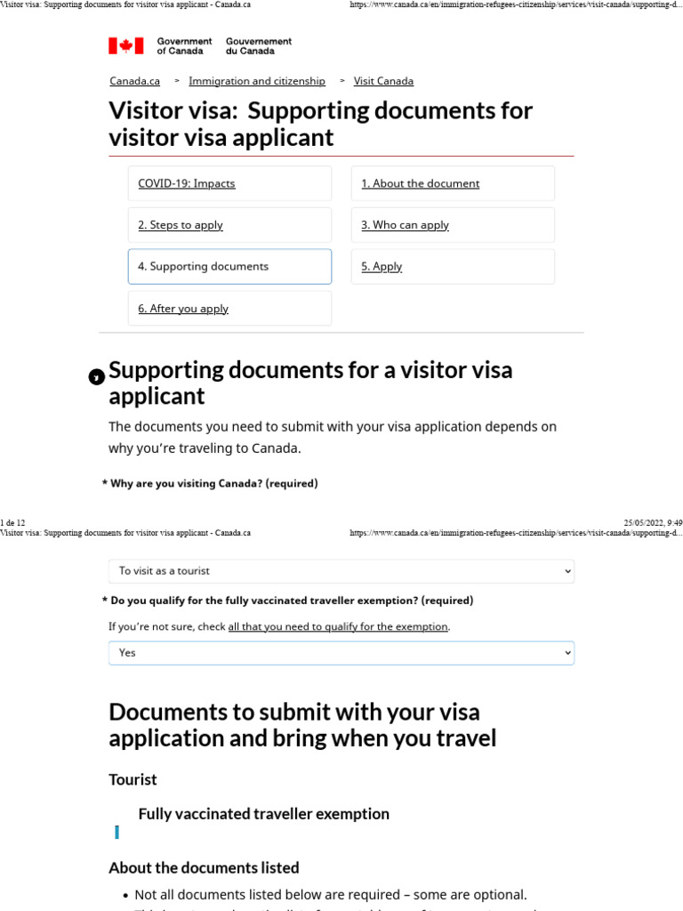 Visitor Visa Document Requirements Canada | PDF | Travel Visa | Passport