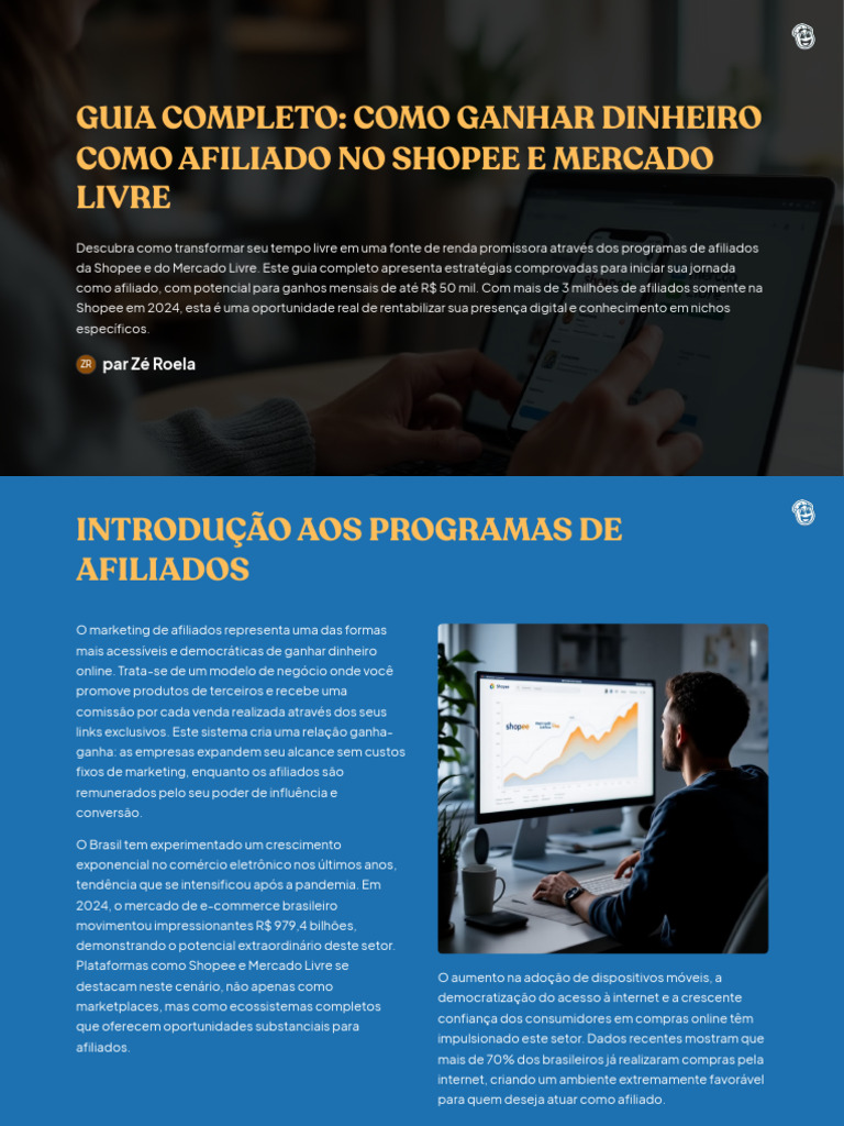 Guia Completo Como Ganhar Dinheiro Como Afiliado No Shopee e Mercado ...