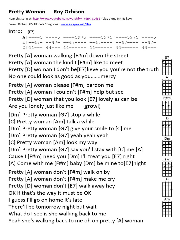 Pretty Woman Chords and Lyrics | PDF