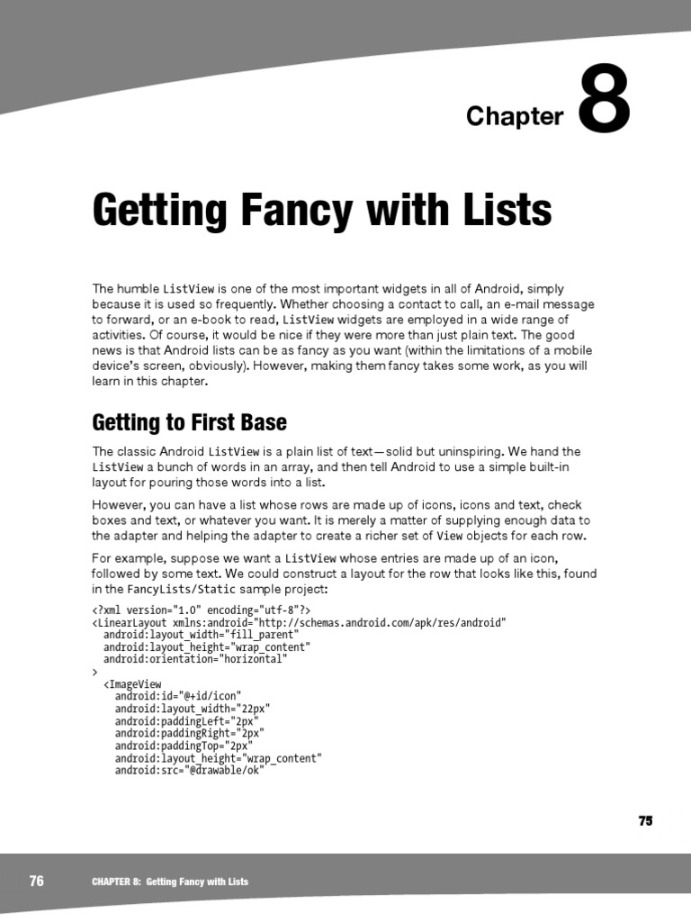 Fancy Android ListView Customization | PDF | Xml | Icon (Computing)