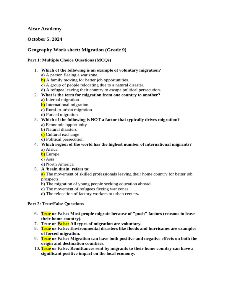 Alcar Academy Migration 2 | PDF | Human Migration | Economies