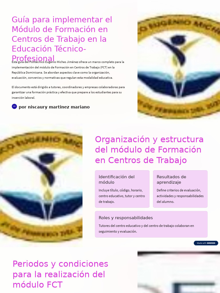Guia para Implementar El Modulo de Formacion Tecnico Profesion | PDF ...