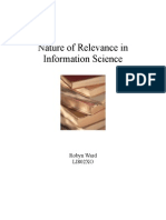 Nature of Relevance in Information Science: Robyn Ward LI802XO