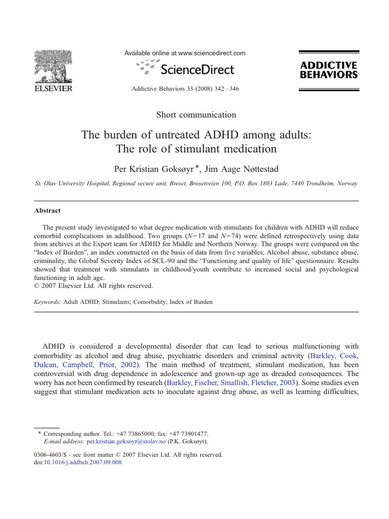 Picture of The Burden of Untreated ADHD Among Adult | PDF | Attention Deficit ...
