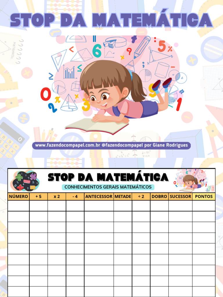 Jogo Stop da Matemática: Regras e Pontuação | PDF