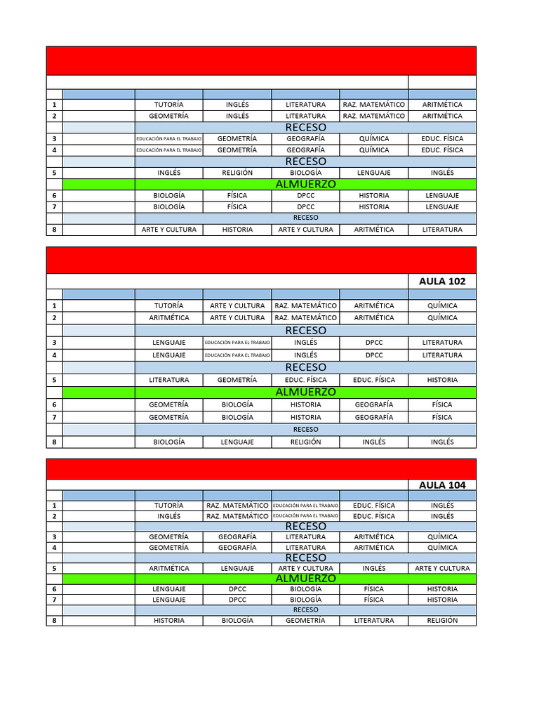 Horario Clases Secundaria 2025 | PDF | Aritmética | Matemáticas