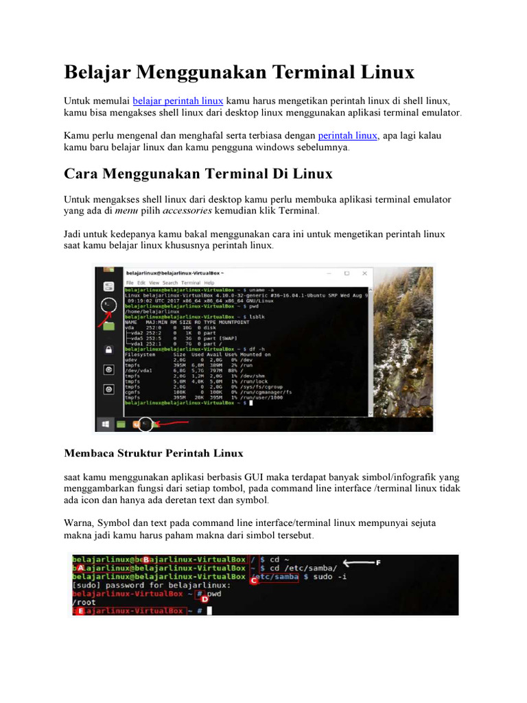 Belajar Menggunakan Terminal Linux | PDF
