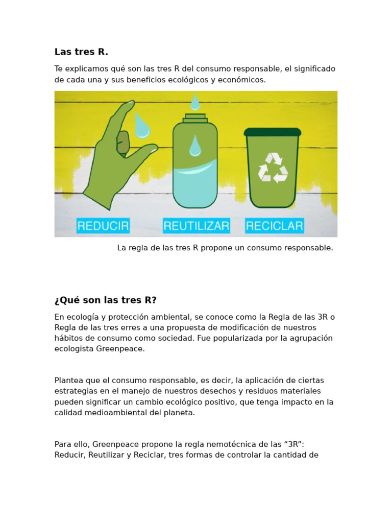 Las Tres R | PDF | Residuos | Reciclaje