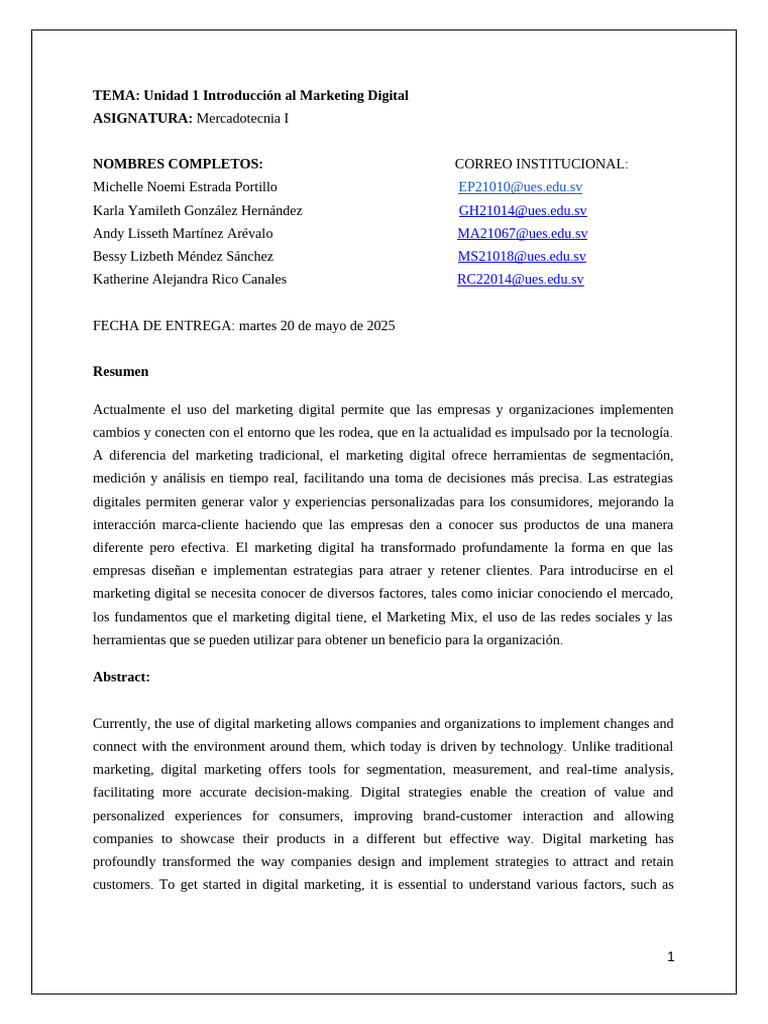 TEMA - Unidad 1 Introducción Al Marketing Digital | PDF | Marketing ...