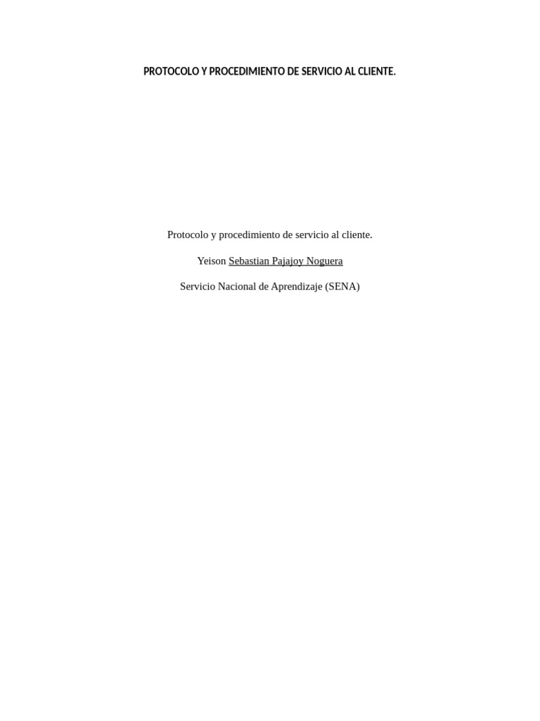 Protocolo de Servicio al Cliente Financiero | PDF | La política ...