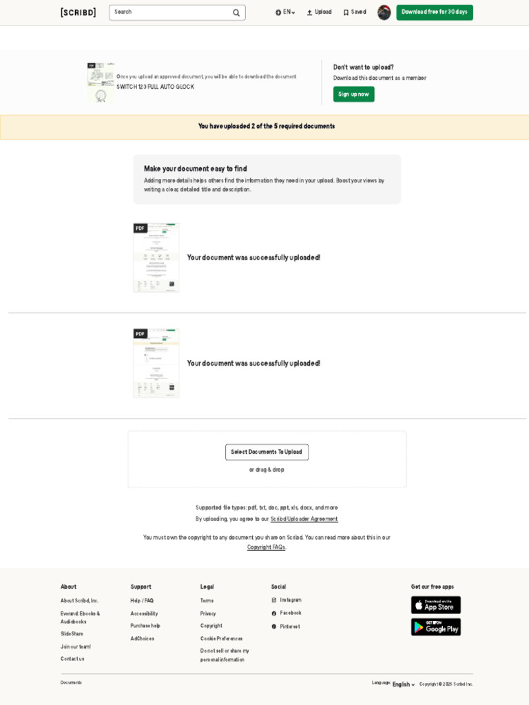 Upload A Document - Scribd3 | PDF | Scribd | Digital Technology