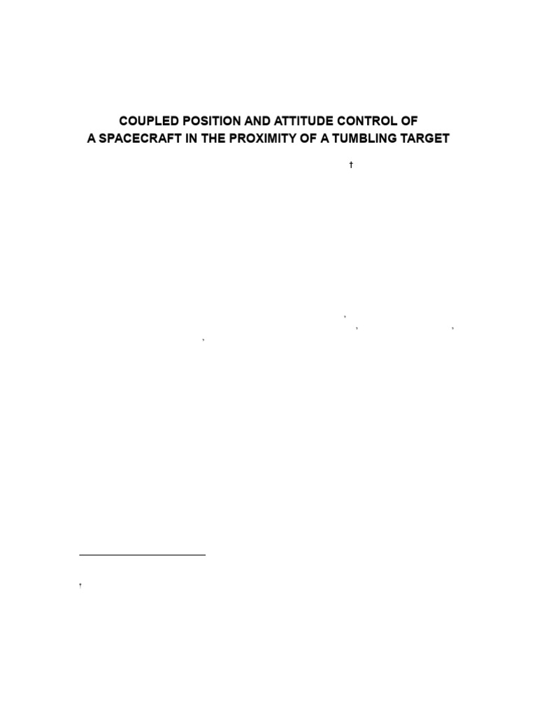 Spacecraft Control Near Tumbling Targets | PDF | Space Rendezvous ...