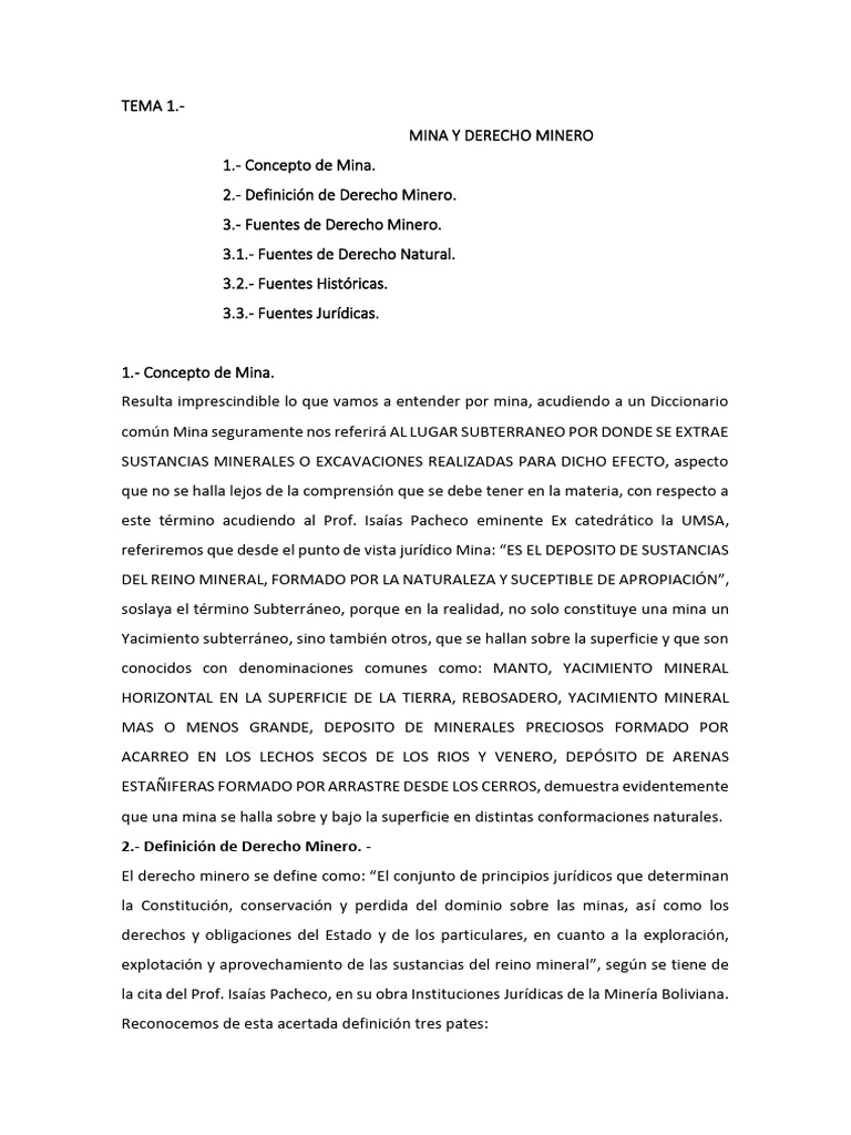 Conceptos Clave del Derecho Minero | PDF | Propiedad | Minería