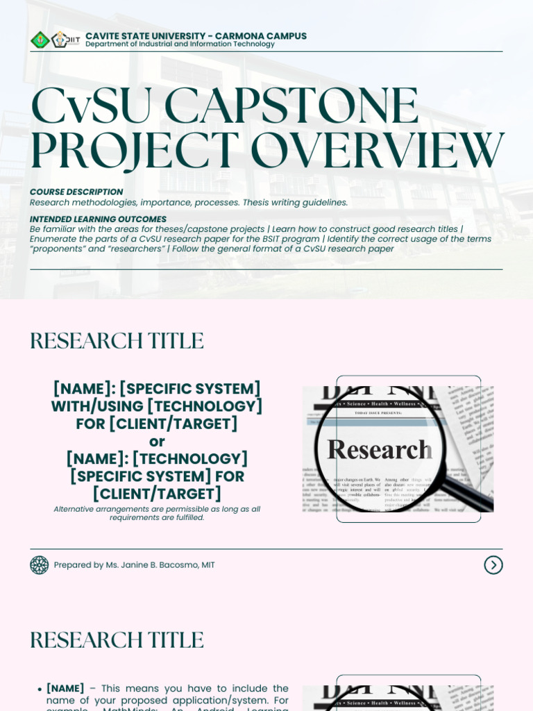 CvSU Thesis and Capstone Guidelines | PDF