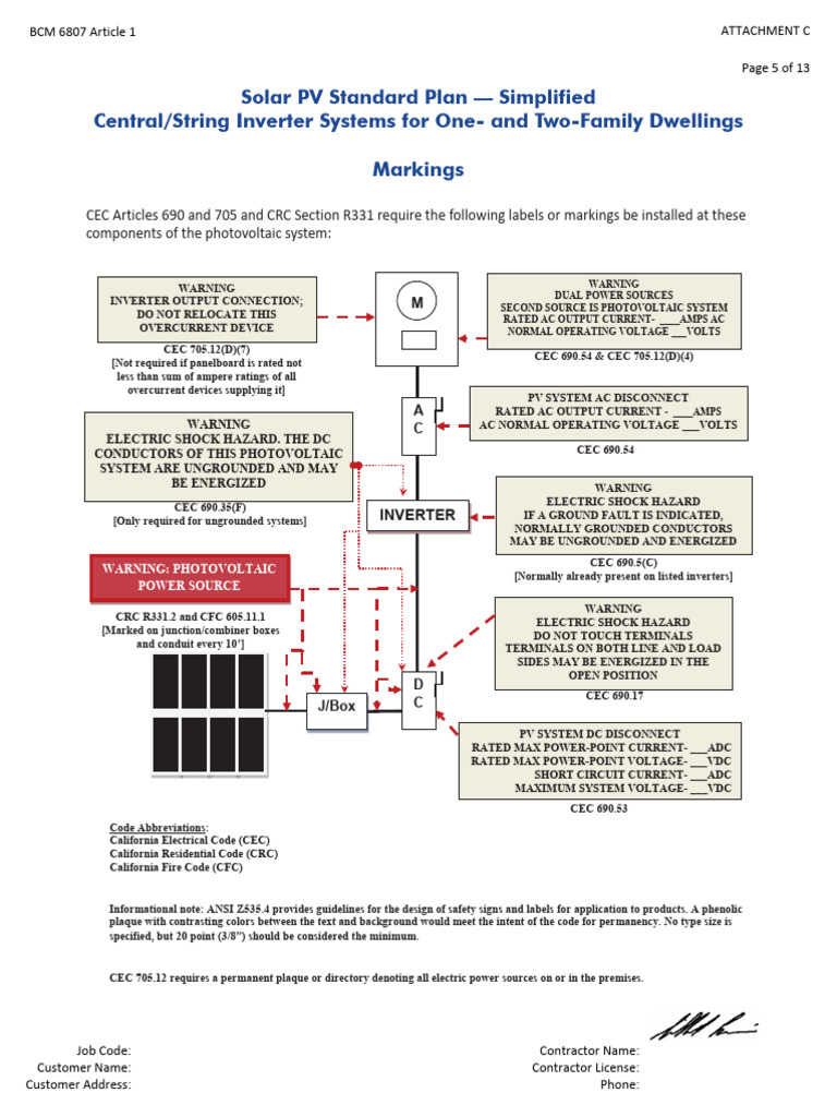 Simplified Solar PV Standard Plan | PDF | Photovoltaic System | Power ...