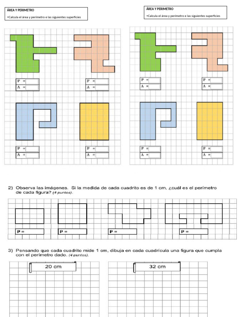 Area y Perimetro Actividad | PDF