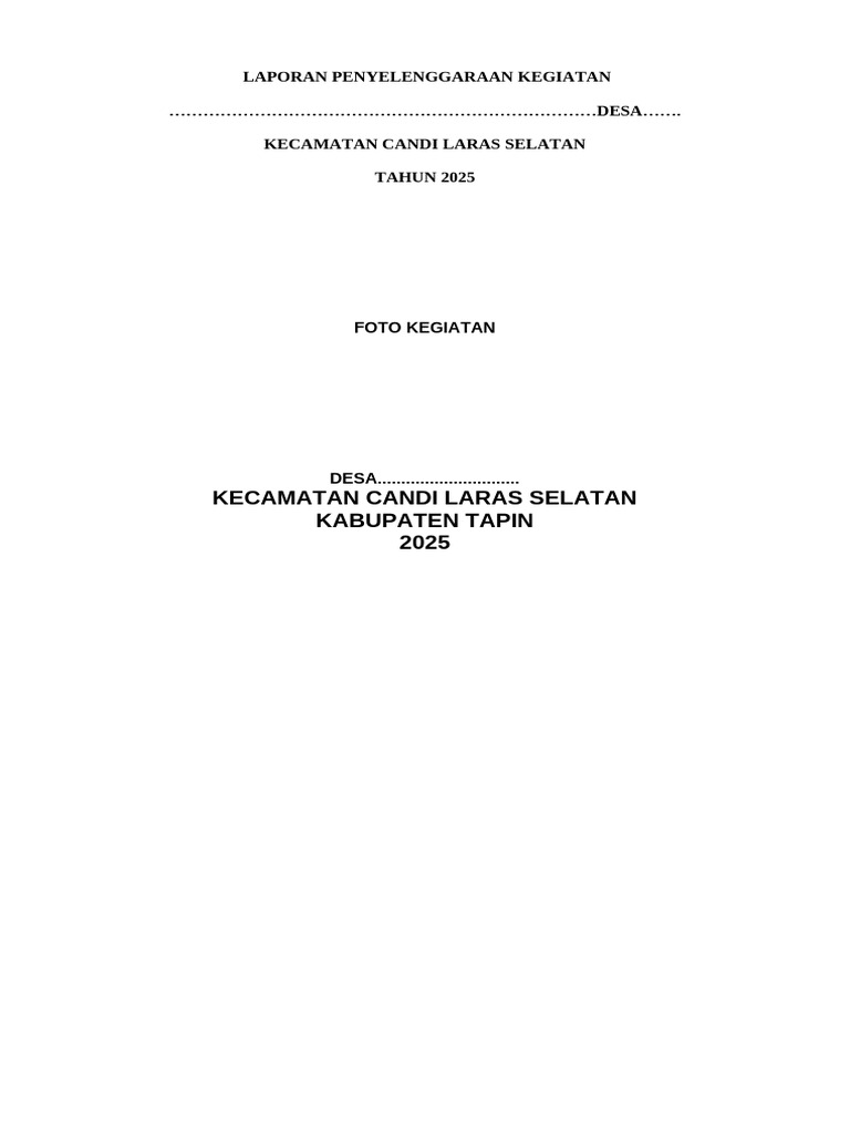 Contoh Kegiatan PKTD 2025 | PDF