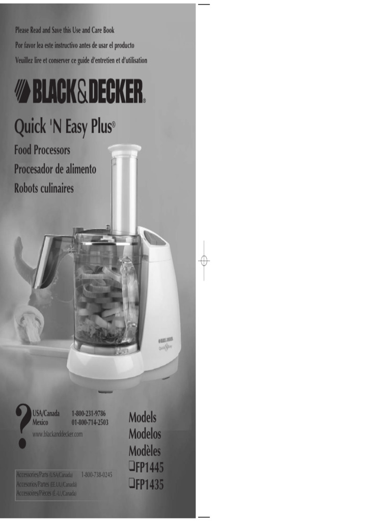 Black and Decker Quick-N-Easy Food Processor Manual | PDF | Dishwasher ...