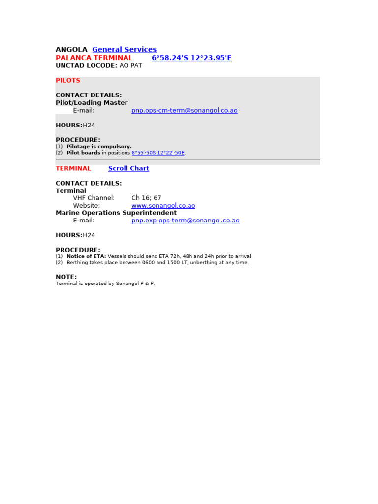 ANGOLA General Services | PDF