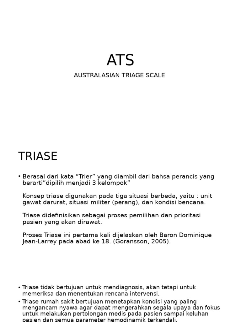 Panduan Sistem Triase Australia ATS | PDF