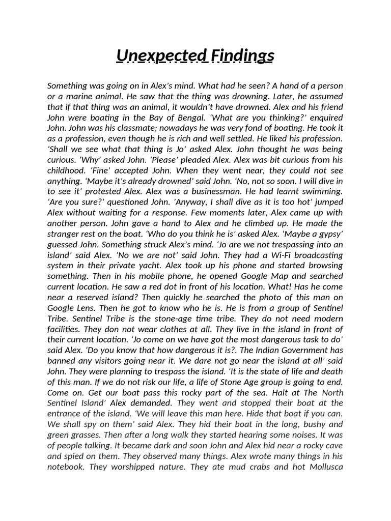 Unexpected Findings PDF