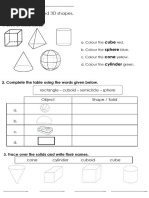 Solid Shapes Worksheet Class 3 | PDF