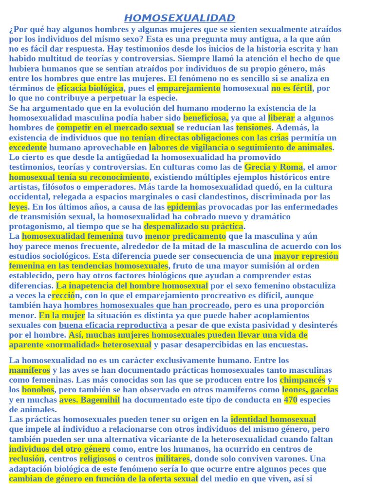 Orígenes y evolución de la homosexualidad | PDF | Homosexualidad | Hombre