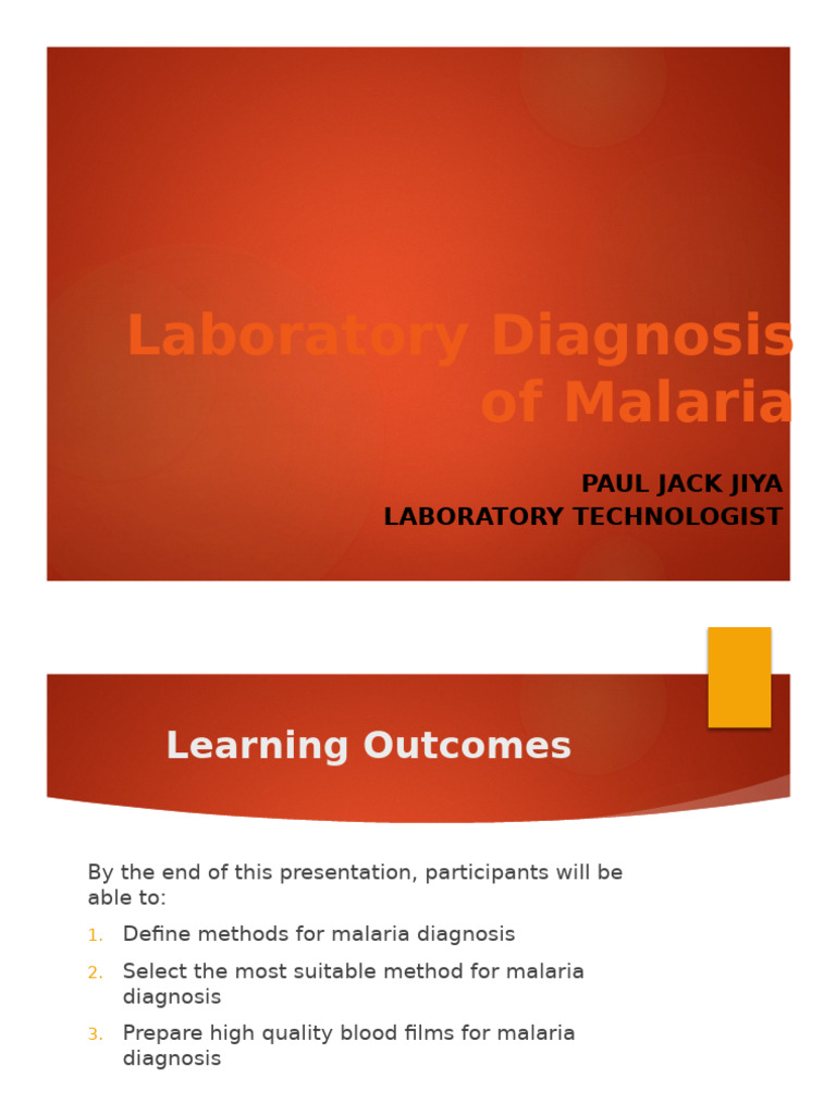 Laboratory Diagnosis of Malaria Methods | PDF | Malaria | Diseases And ...