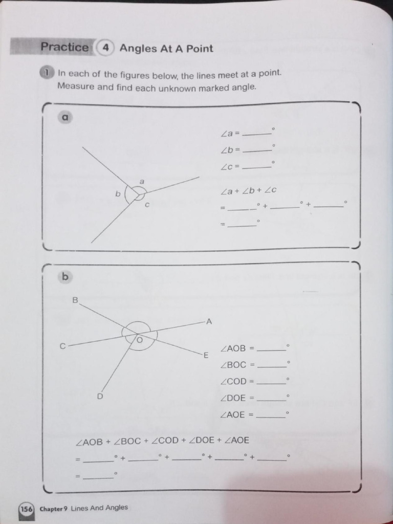 Practice 4 Angles At A Point | PDF