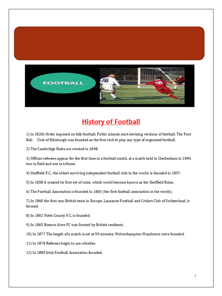 History and Rules of Football Explained | PDF | Body Mass Index ...