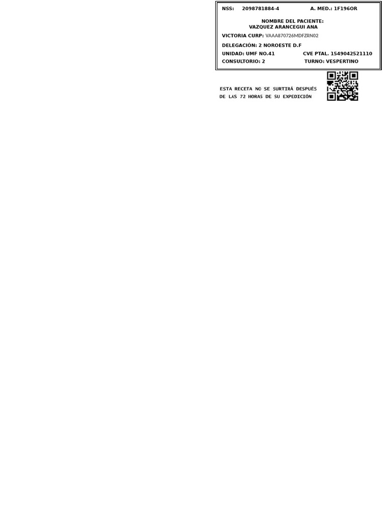 Significado de CVE PTAL en IMSS | PDF