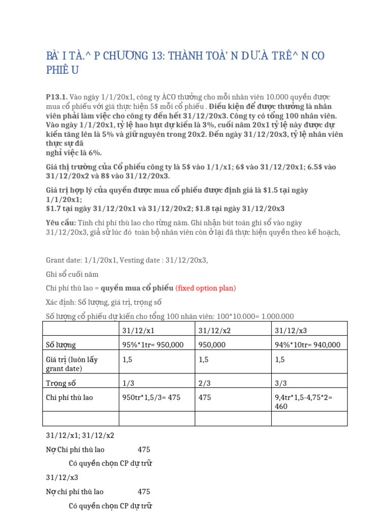 BÀI TẬP C13 SBP | PDF