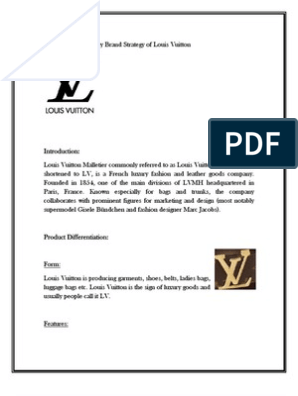 Luxury Brand Strategy of Louis Vuitton, PDF, Luxury Goods