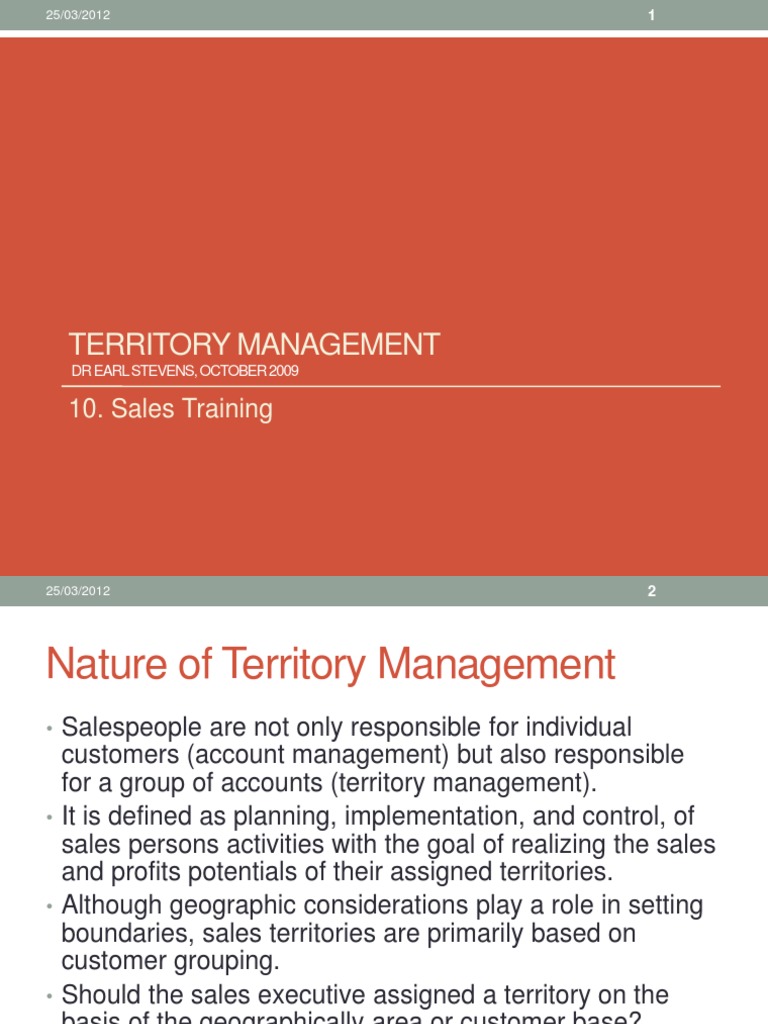 Effective Sales Territory Management Training | PDF | Sales | Employment