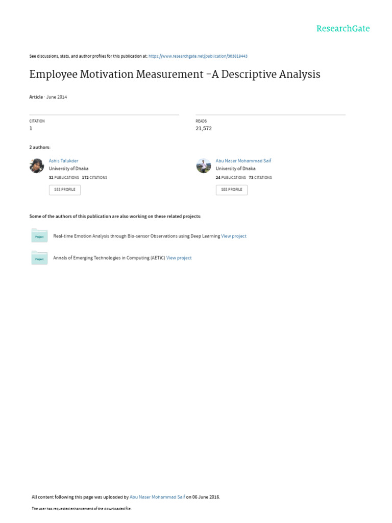 Employee Motivation Factors Analysis | PDF | Motivational | Motivation
