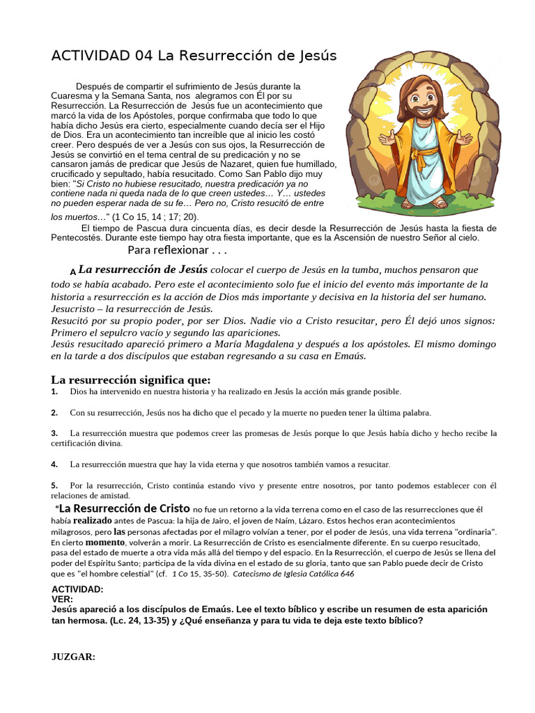 La Resurrección de Jesús: Significado y Fe | PDF | La resurrección de ...
