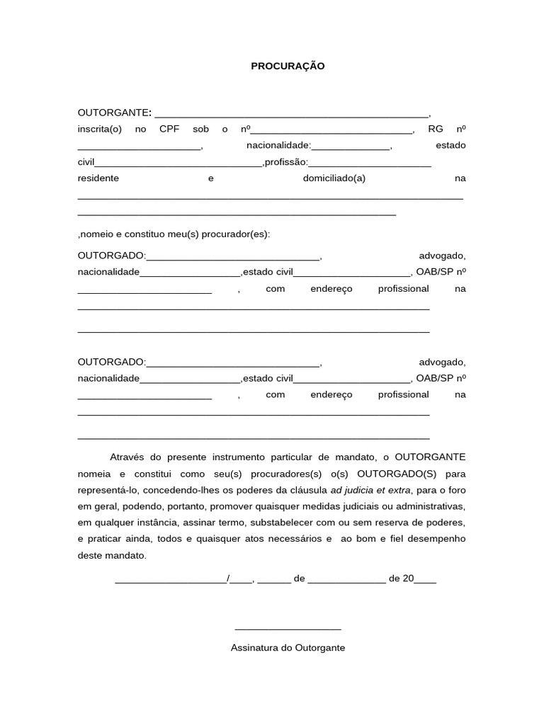 Modelo Procuração Inss | PDF