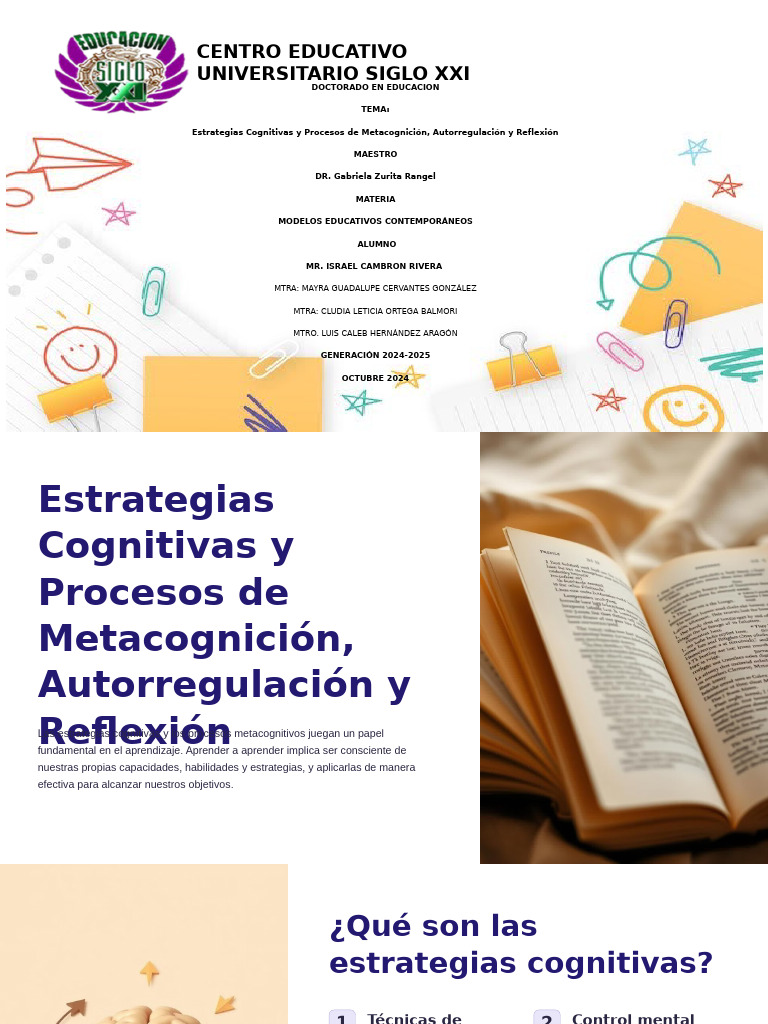 Estrategias Cognitivas y Procesos de Metacognicion Autorregulacion y ...