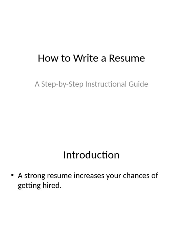 How To Write A Resume | PDF