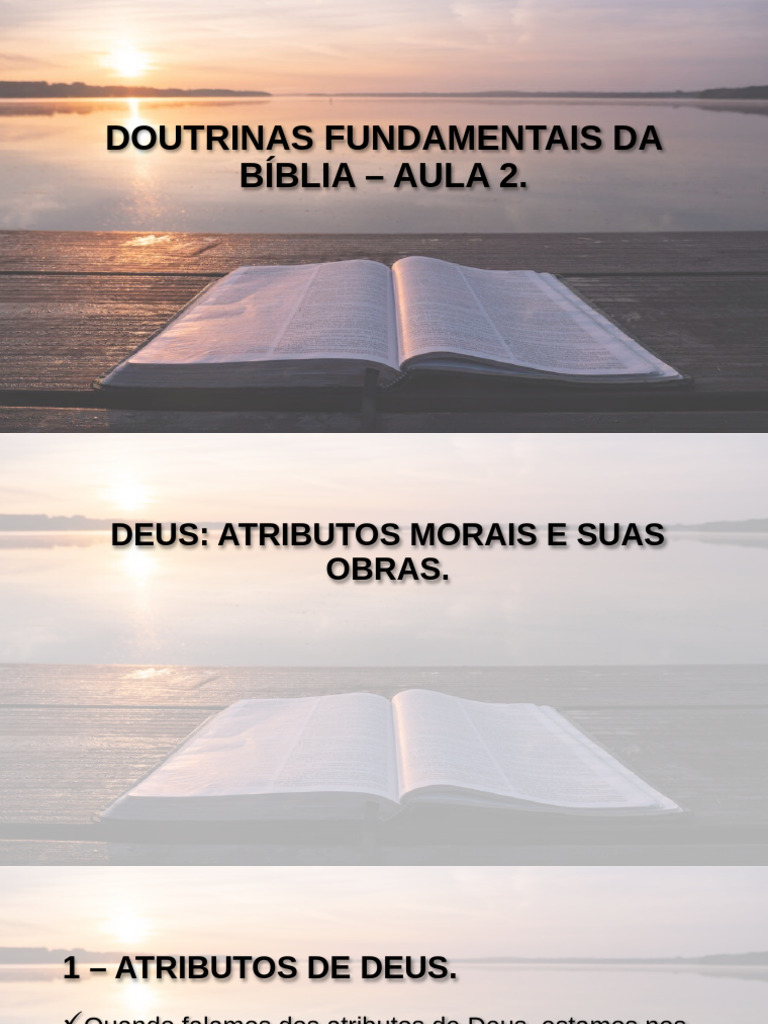 Doutrinas Fundamentais Da Bíblia - Aula 2 12.04 | PDF | Deus | Santo