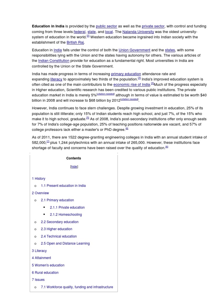 HISTORY OF EDUCATION IN INDIA PDF visual data 2